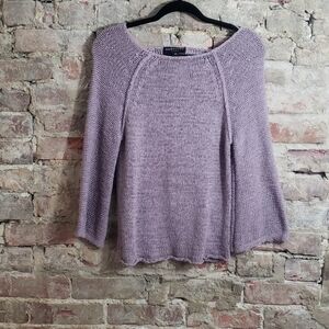 Embossed knit crop juniors lavender size XS